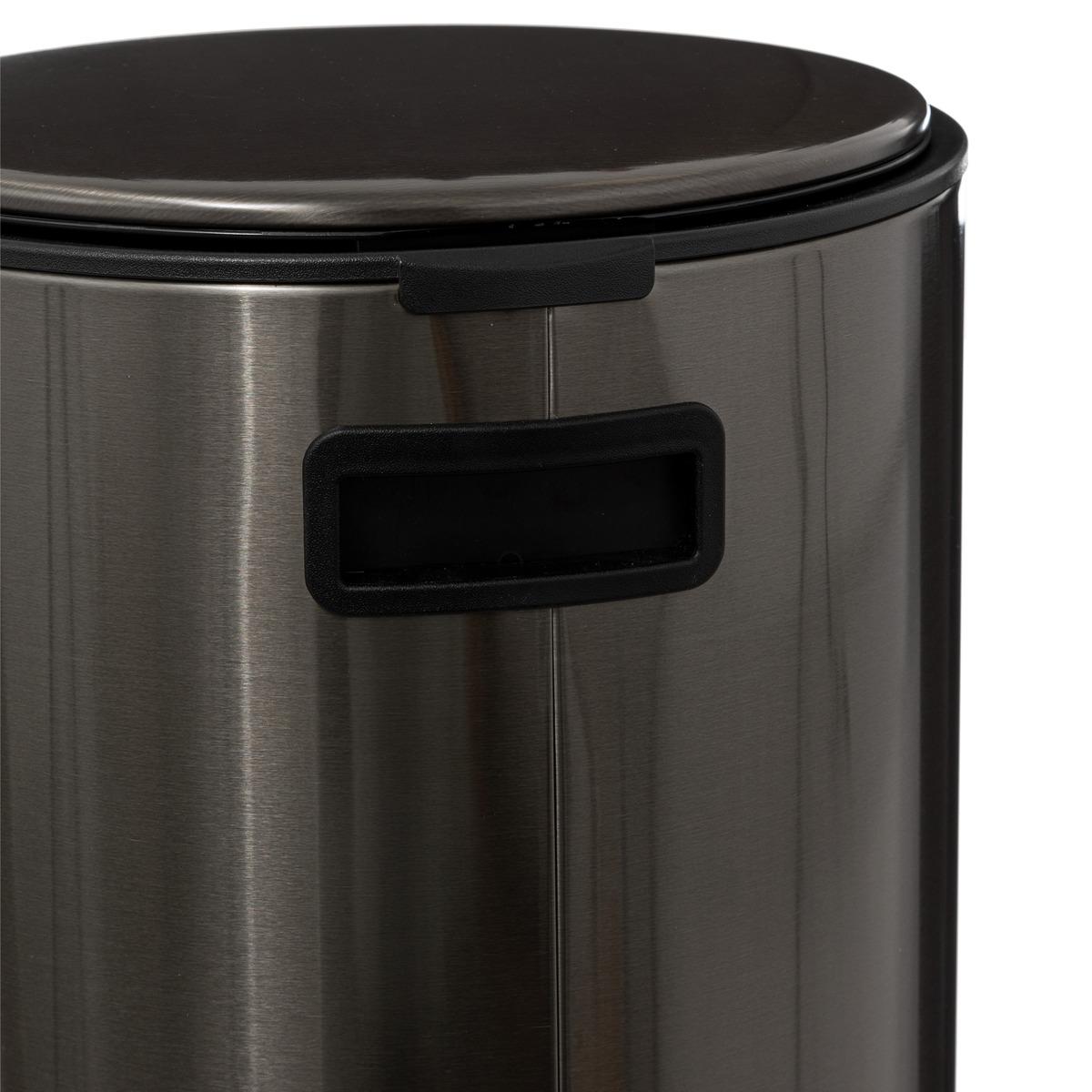 POUBELLE METAL 30L INOX NOIR DELTA
