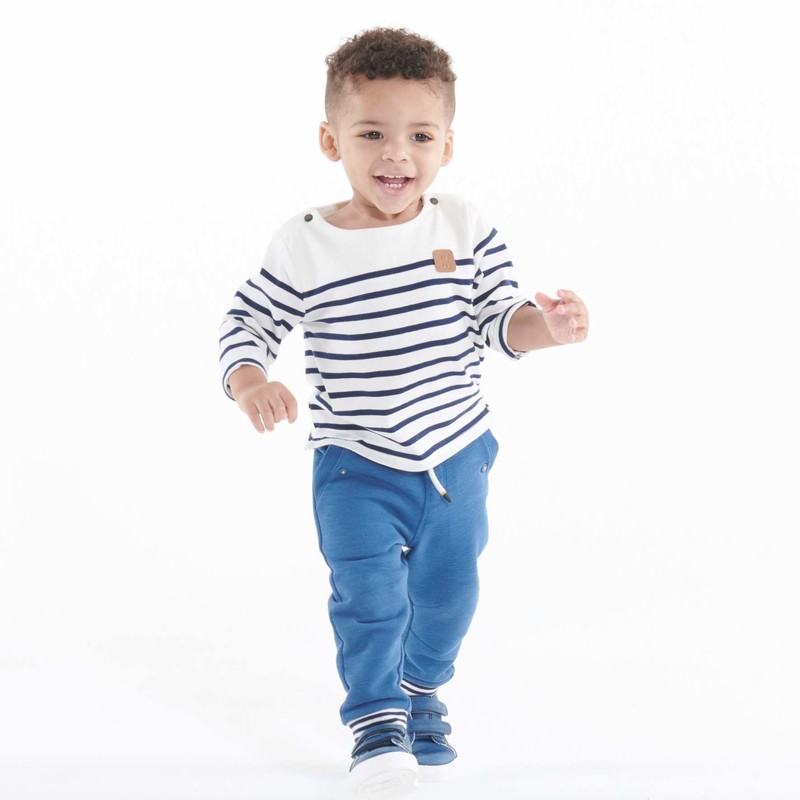 T-shirt marinière bleu bébé garçon
