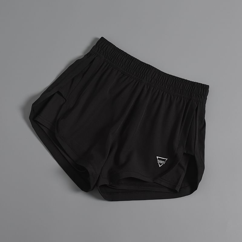 Claduodoe - Bedrukte sportshorts met gebogen zoom