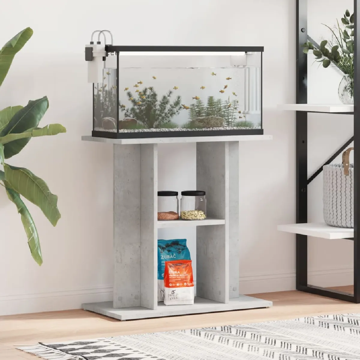VIDAXL Support pour aquarium - Gris béton