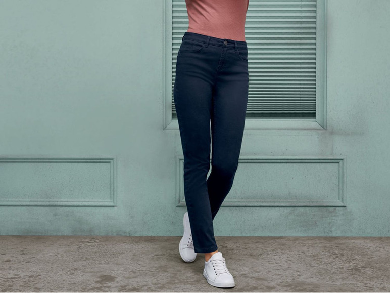 Smalle broek van een katoenmix met hoge taille