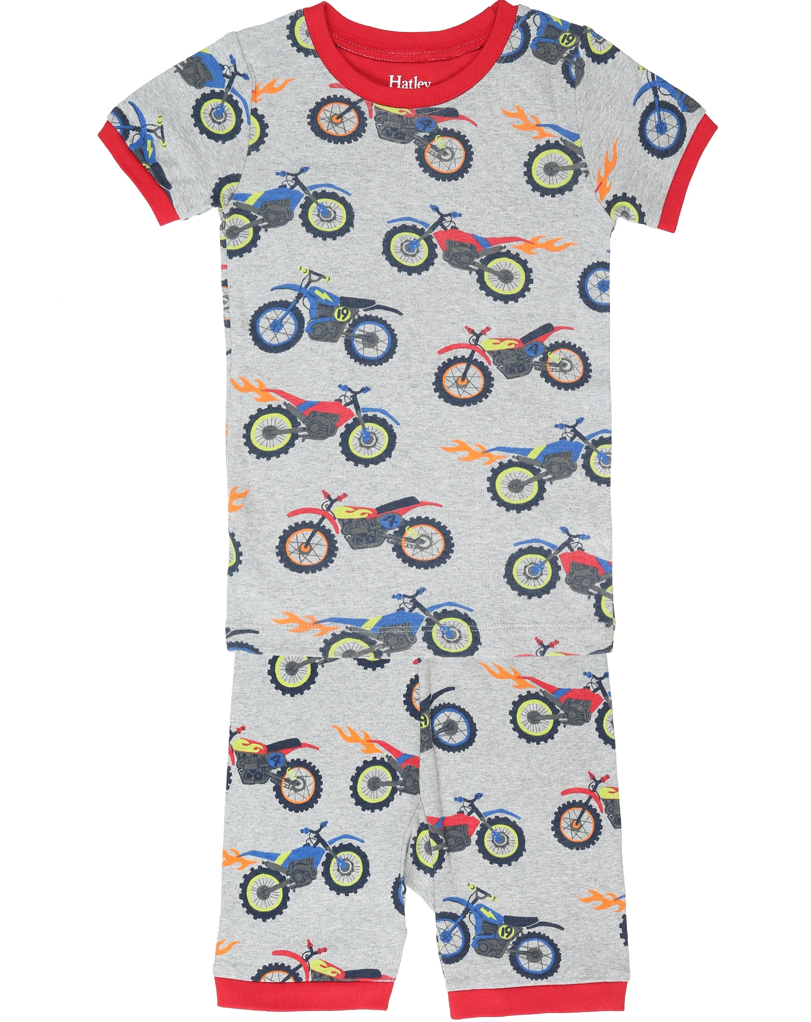Schlafanzug DIRT BIKES kurz in grey melange