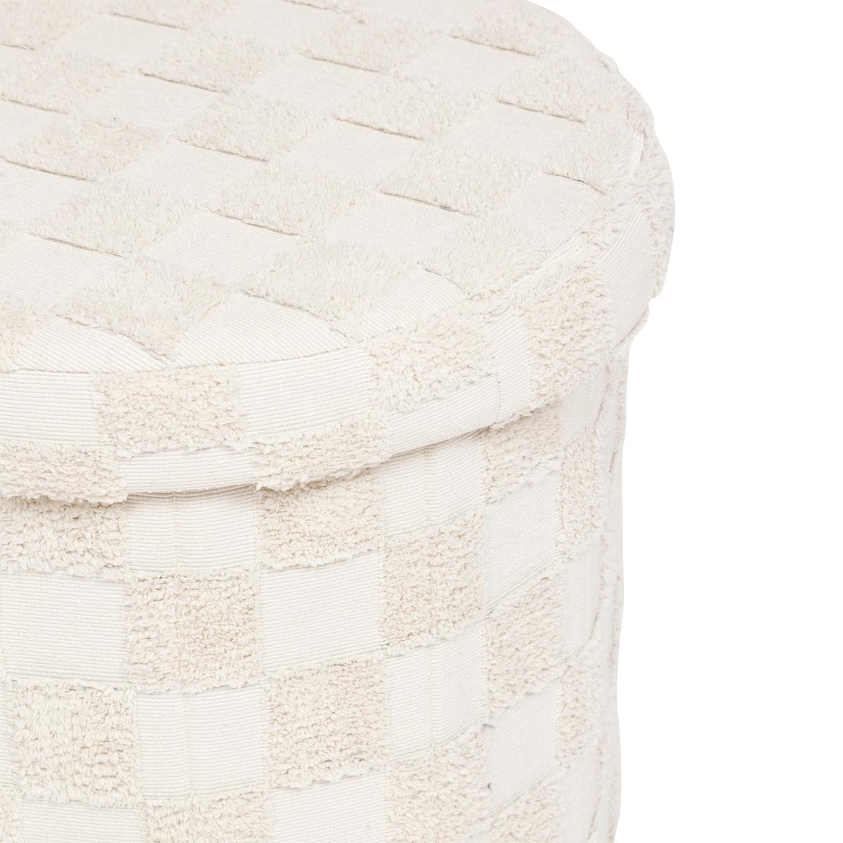 POUF PLIANT ROND TUFTE PASTI BLANC