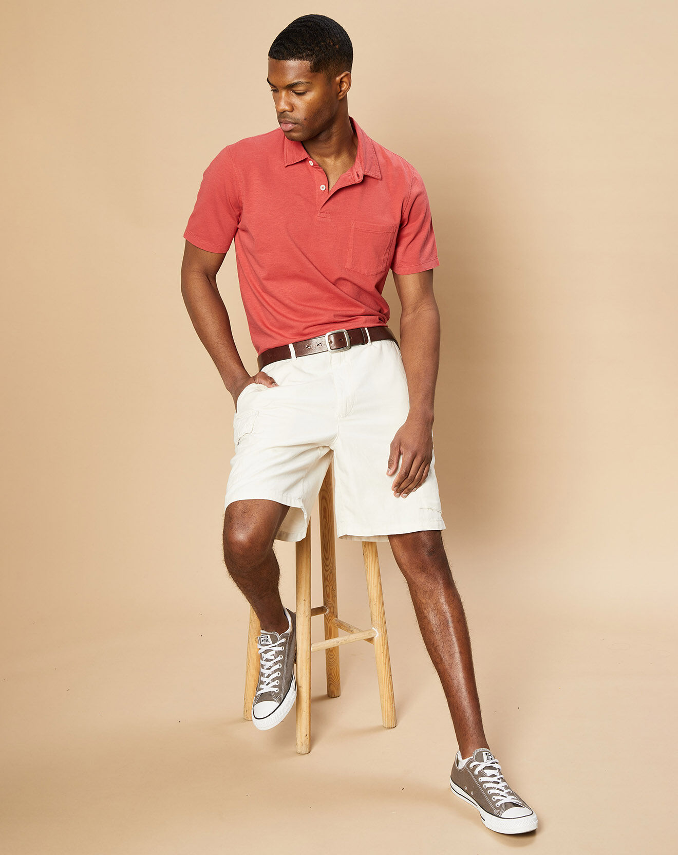 Hartford Short en Coton & Lin Tyler craie