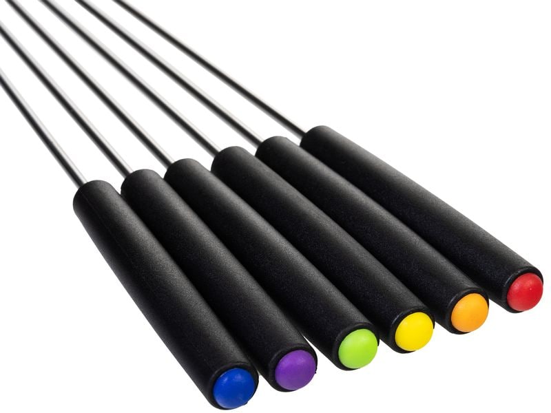 FURBER Fondue-Set Alpy 9 Teile, Schwarz/Weiss Für Fondue Chinoise, Käse- oder Schokoladenfondue