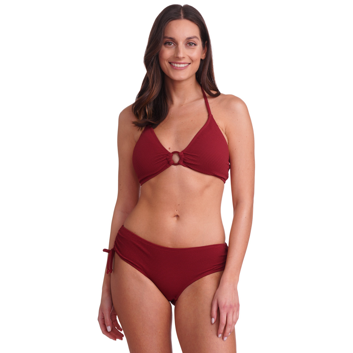 Gina Benotti Damen Bikinipanty mit Stukturmuster dunkelrot