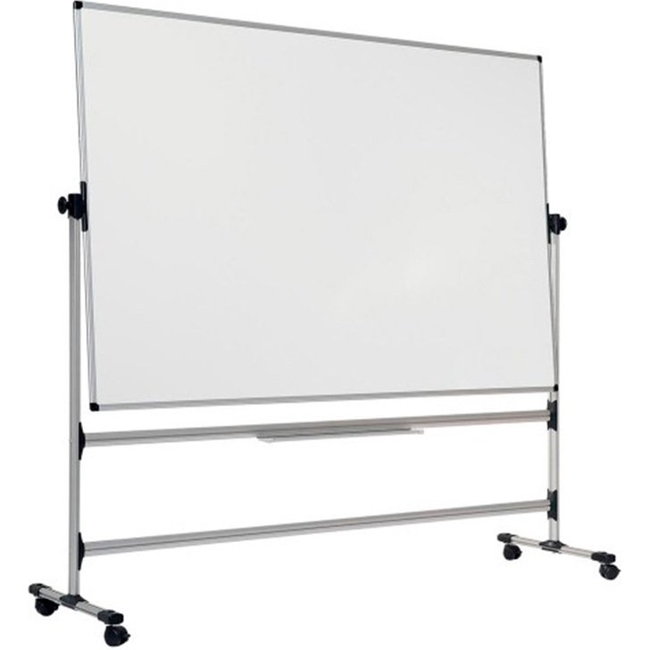 Tableau blanc rotatif vanerum emaille magnetique cadre      aluminium lisse anodise       fixation mure 100 x200cm