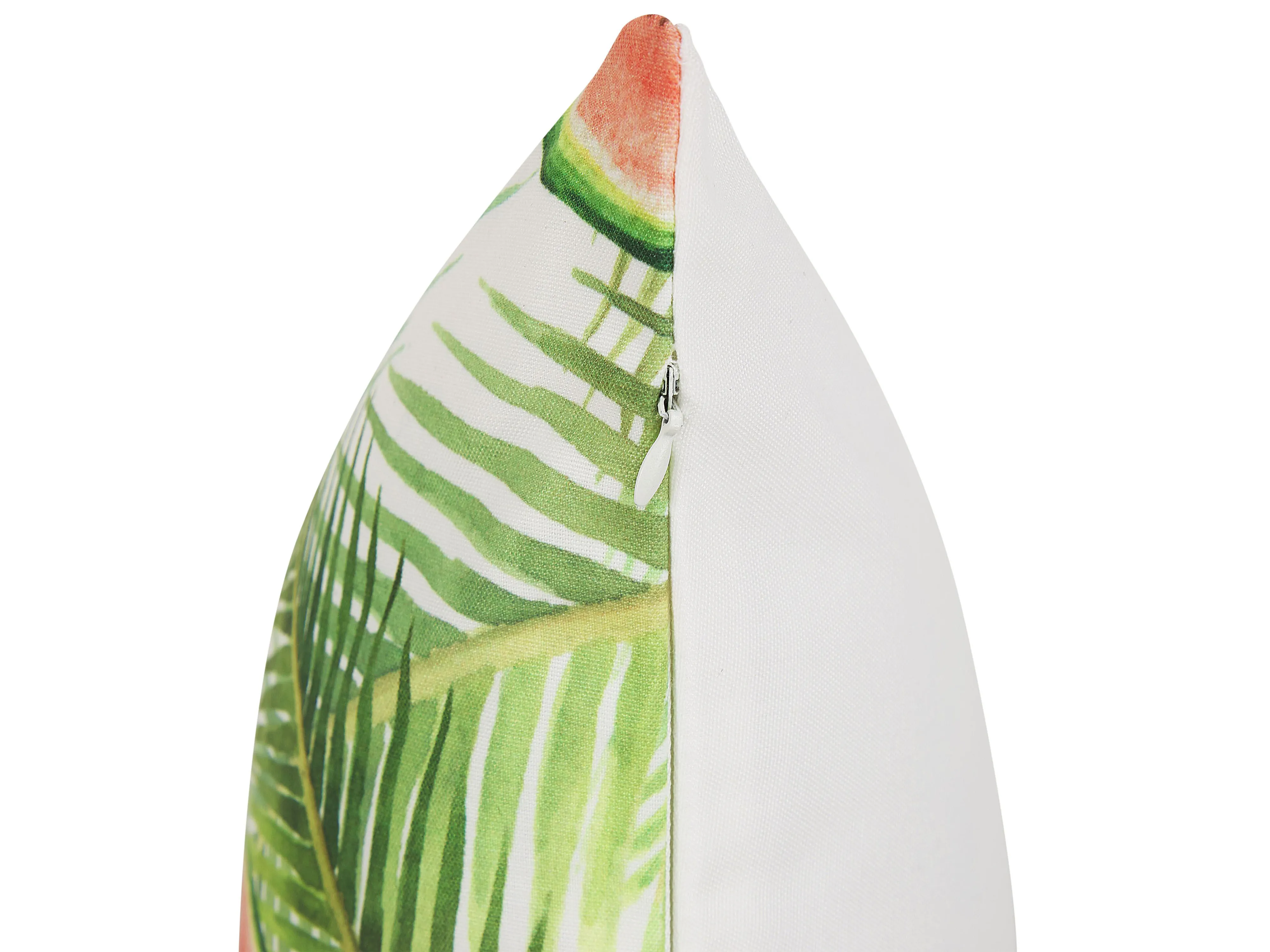 Set van 2 tuinkussens LOVOLETO bladpatroon 45 x 45 cm Lichtgroen