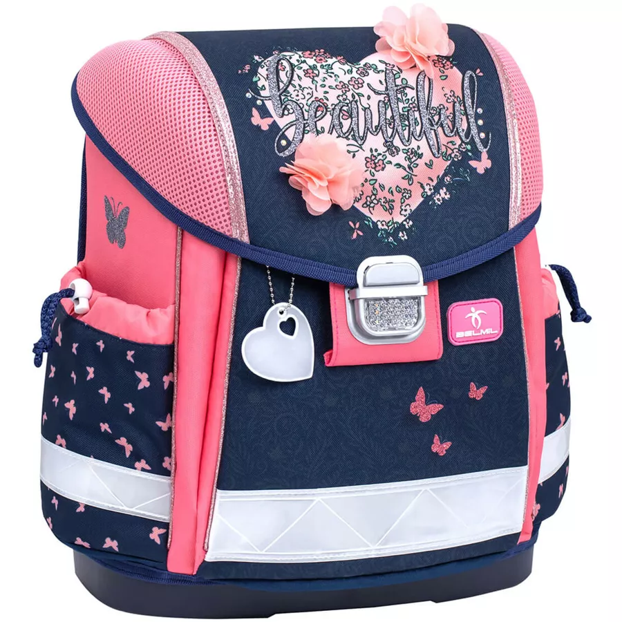 Belmil Schulranzen Classy Schulranzen Set 5-teilig mit Brustgurt Beautiful Flowers