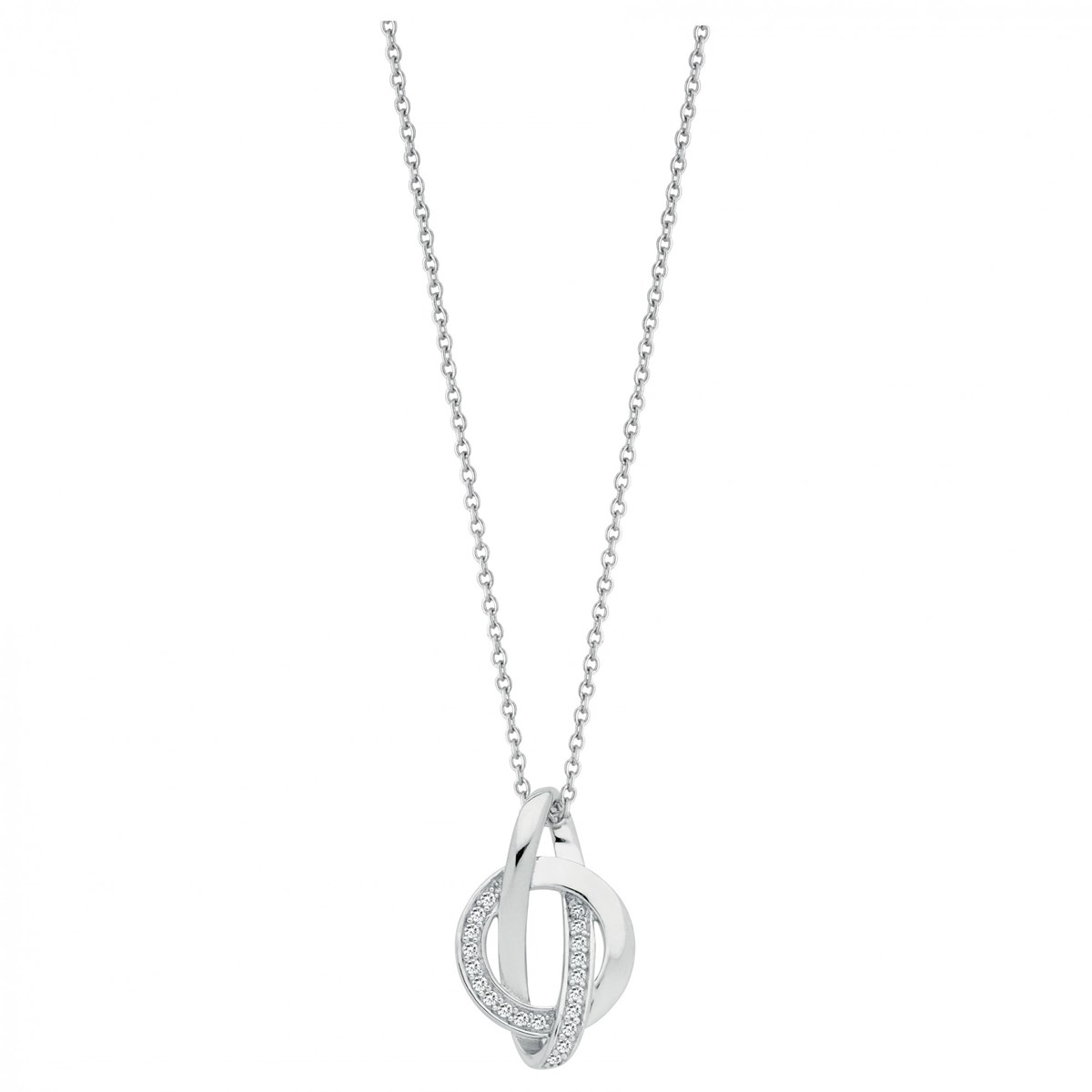 Collier mono-motif en Argent avec oxyde de zirconium blanc