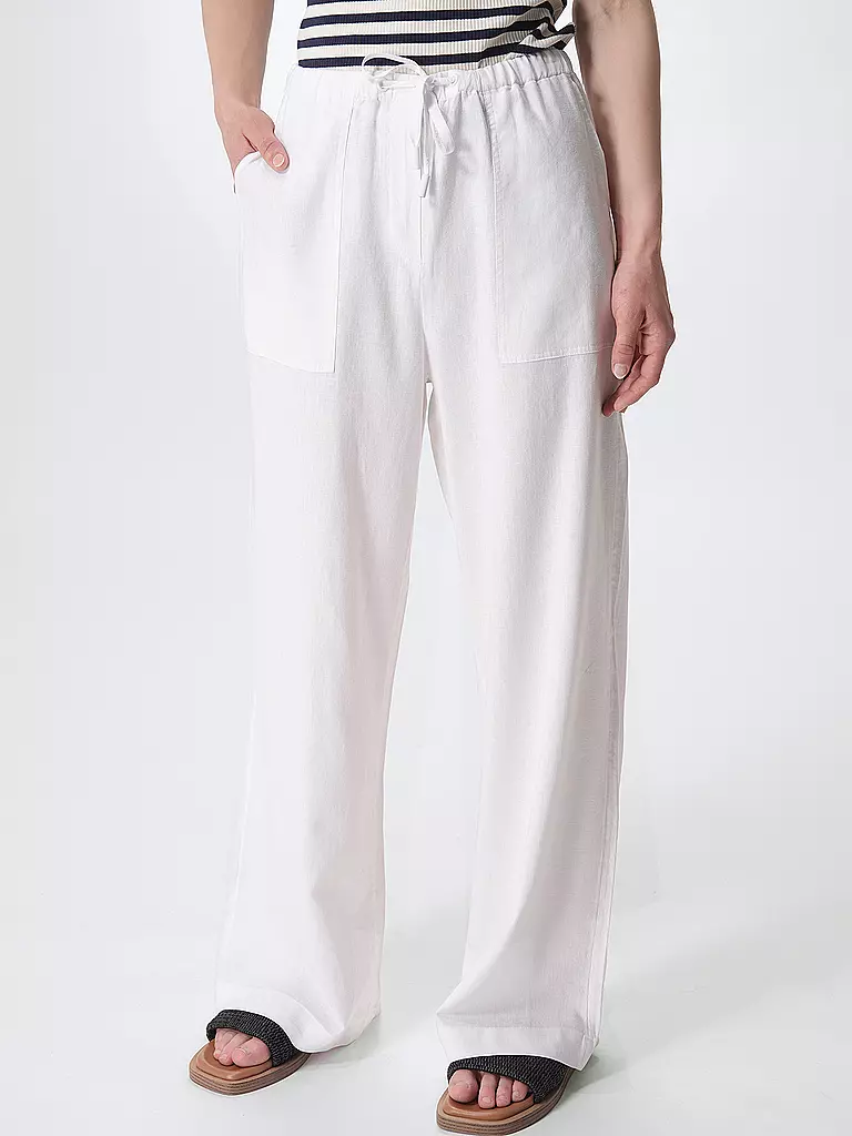 COMMA IDENTITY Leinenhose weiss