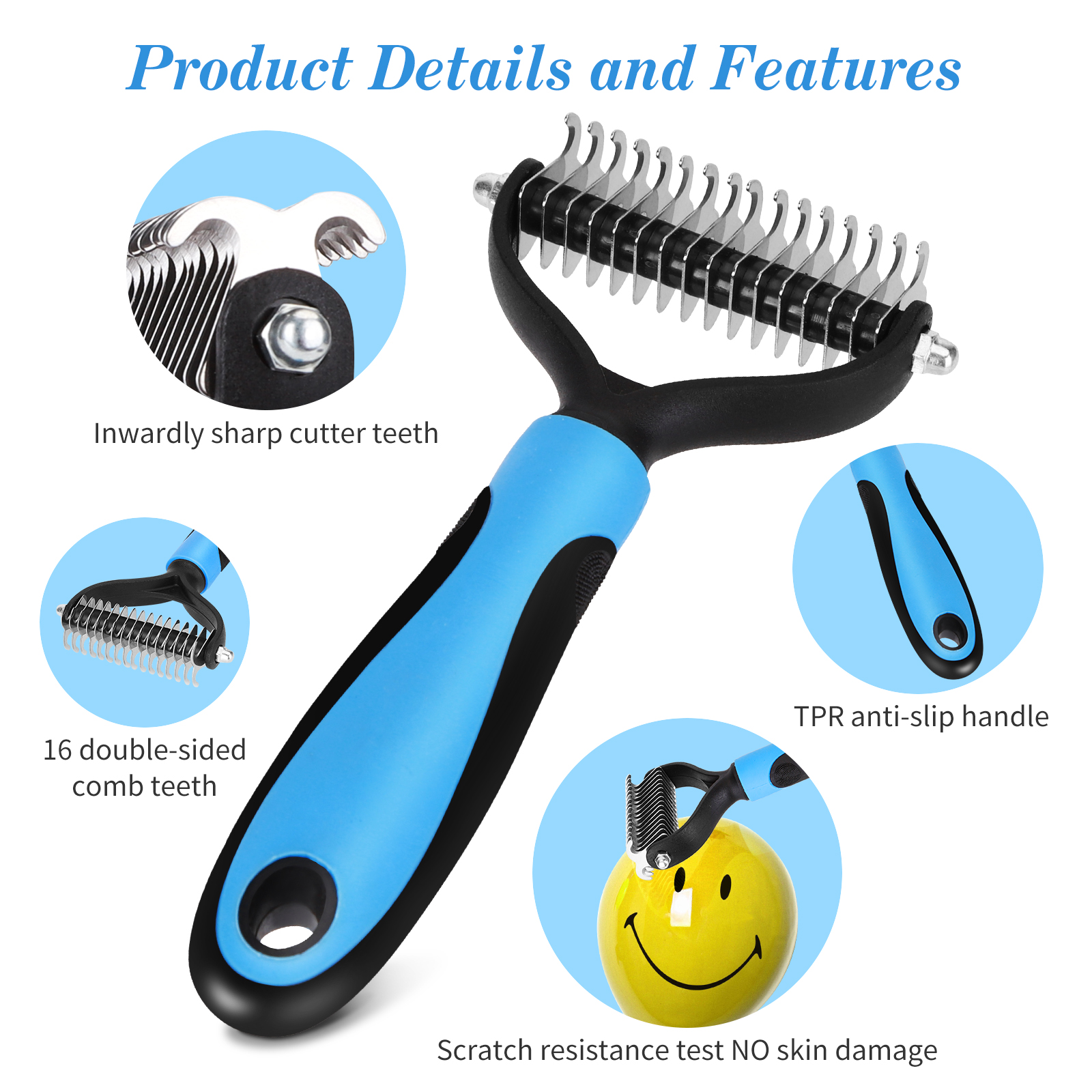 Escova Nobleza para cães e gatos, pente para remover pelos mortos e desembaraçar, para animais de estimação de pequeno, médio e grande porte.