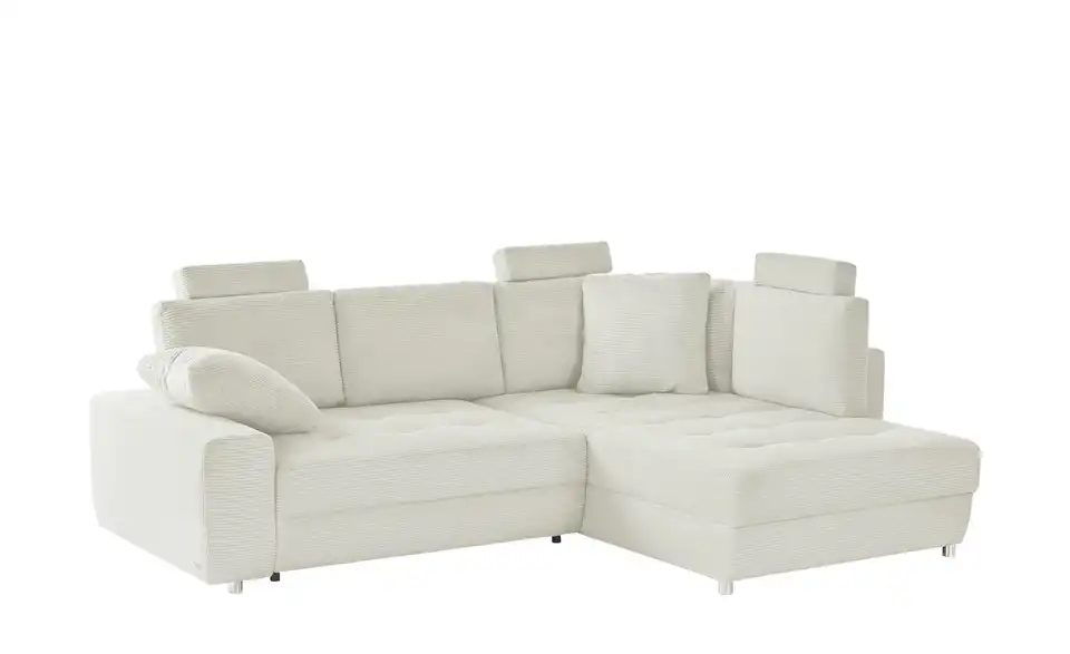 Ecksofa Arissa de Luxe Elfenbein rechts Cordstoff