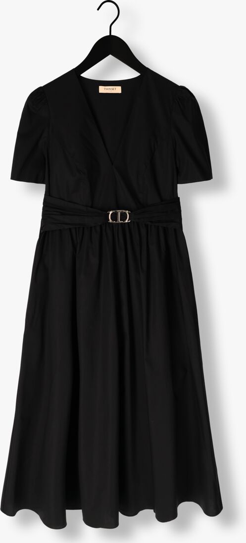 TWINSET MILANO zwarte twinset milano midi jurk woven dress
