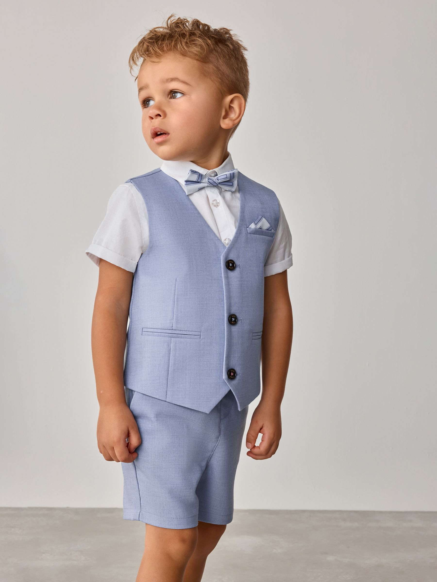Baker by Ted Baker Mid Blue Shirt Waistcoat and Shorts Set