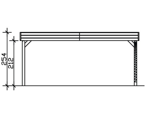 SKAN HOLZ Friesland dubbele carport met inrijboog en paalankers 557x555 cm geïmpregneerd