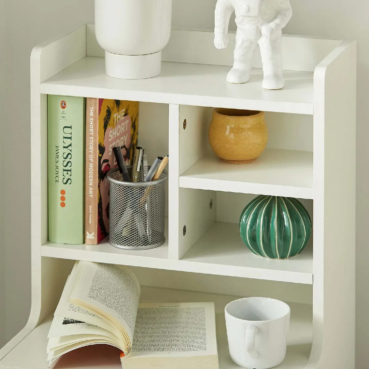 SoBuy FBT100-W Table de chevet avec étagères
