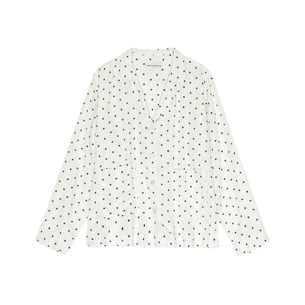 Moshi Moshi Mind  Hope silky natskjorte - ecru/black dots