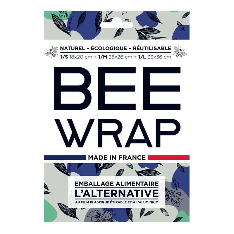 Bee wrap - Emballage alimentaire réutilisable x 3 feuilles - Nature bl