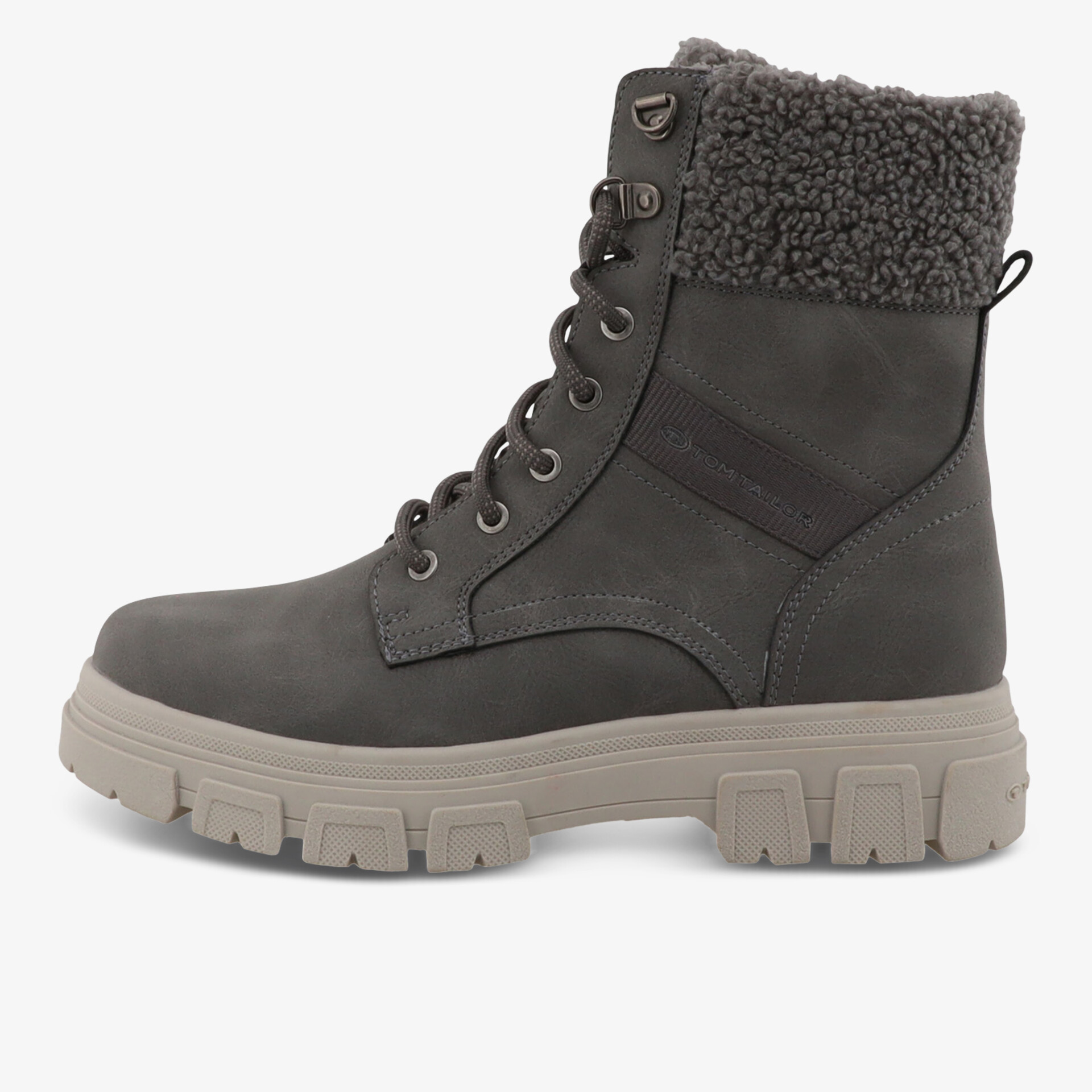 TOM TAILOR Damen Schnürstiefeletten grau