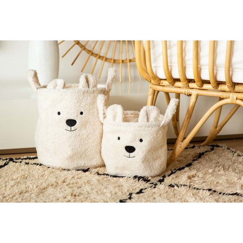 Panier Teddy 40x40x40 Ecru - CHILDHOME