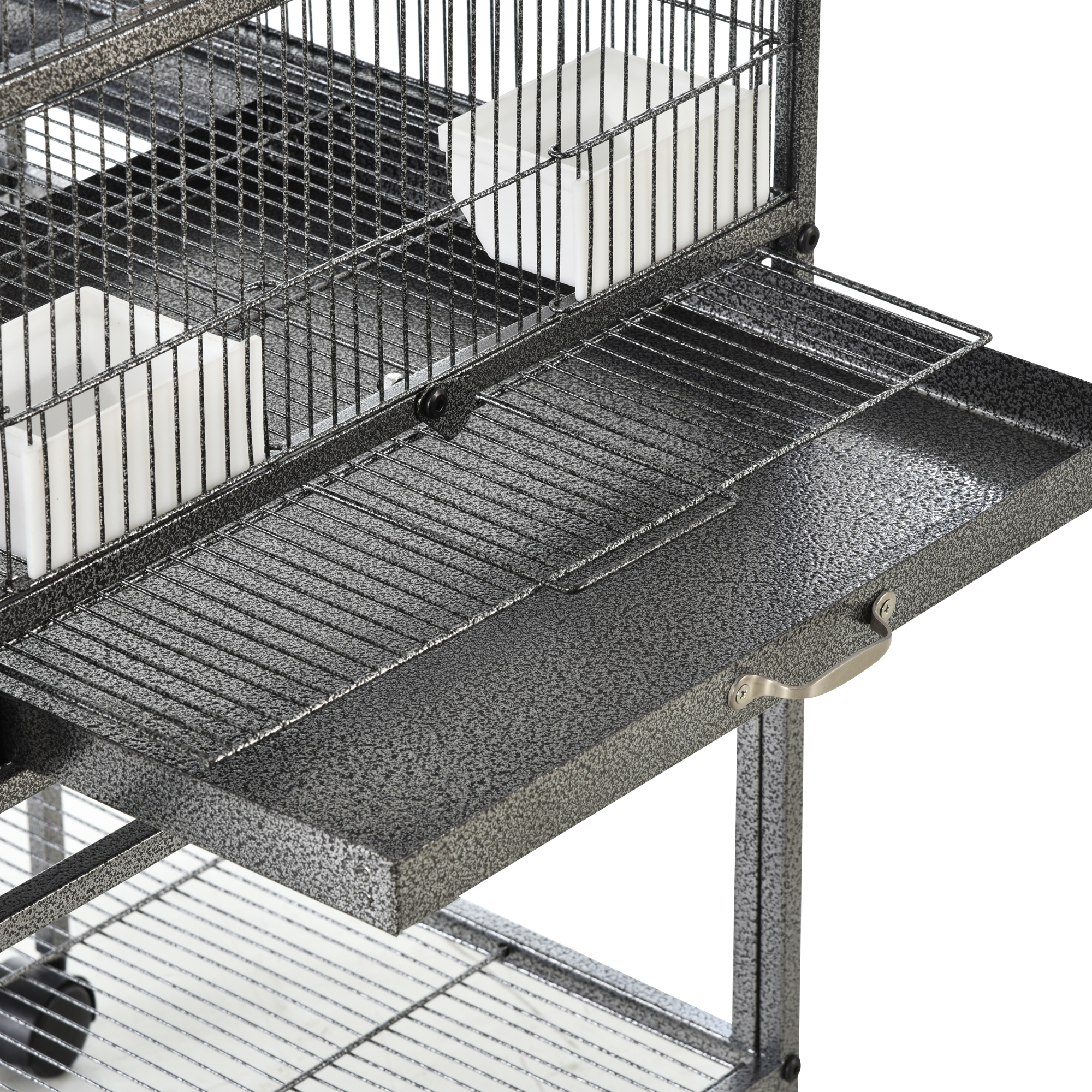 Gaiola dupla individual de metal PawHut para pássaros pequenos