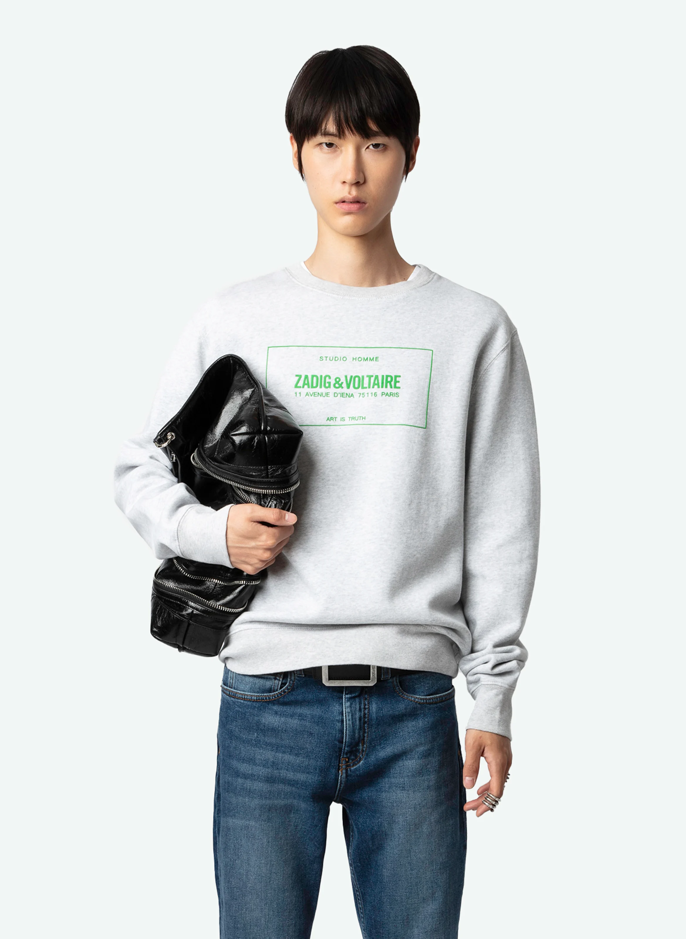 SIMBA - Sweat col rond en coton bio | Gris