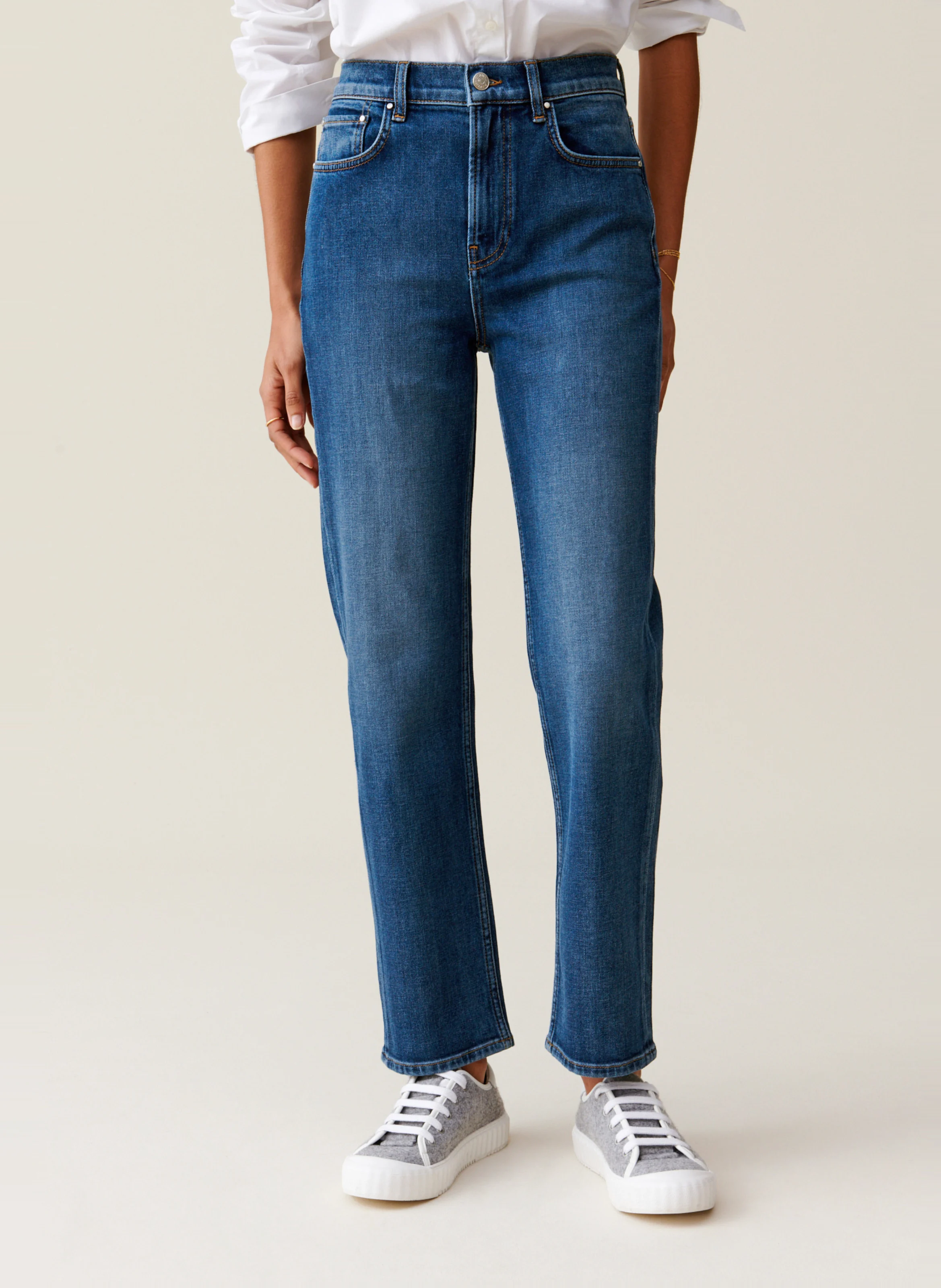 Jean droit en denim délavé Jean Toto | Bleu