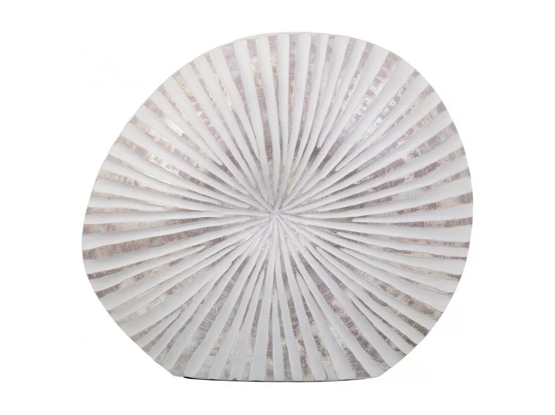 Vase en polyrésine blanche 38x13,5x35h