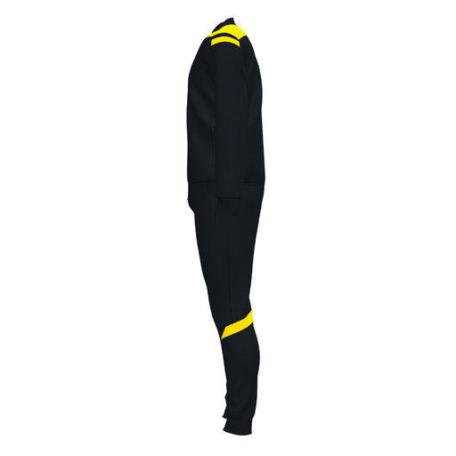 Conjunto de treino Joma Championship VI, preto e amarelo.
