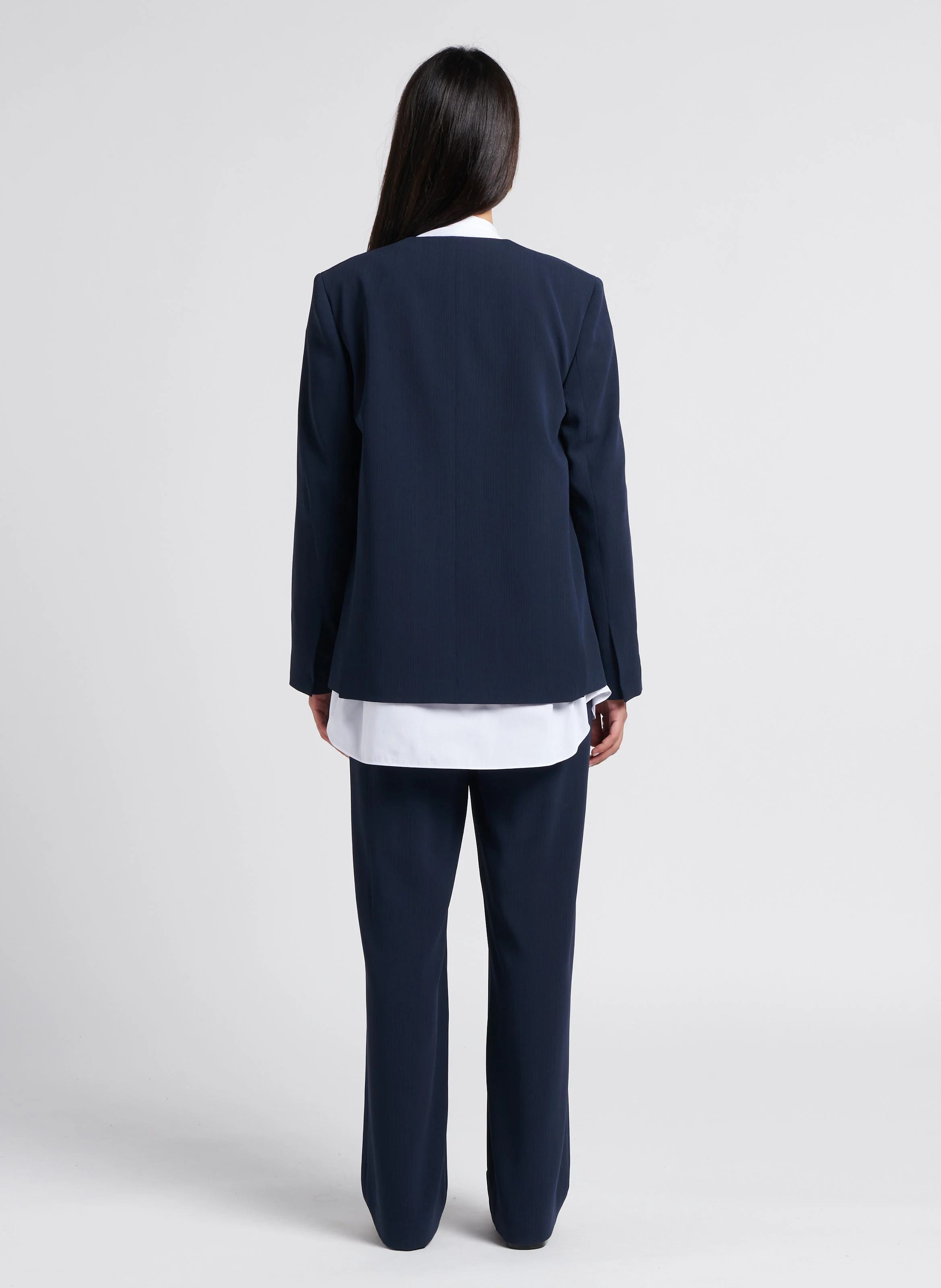 Chemise ample col mao en coton | Blanc