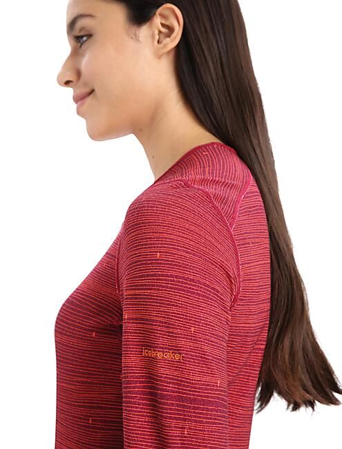 ICEBREAKER - TEE ML 200 OASIS PRINT SKI TRACK W