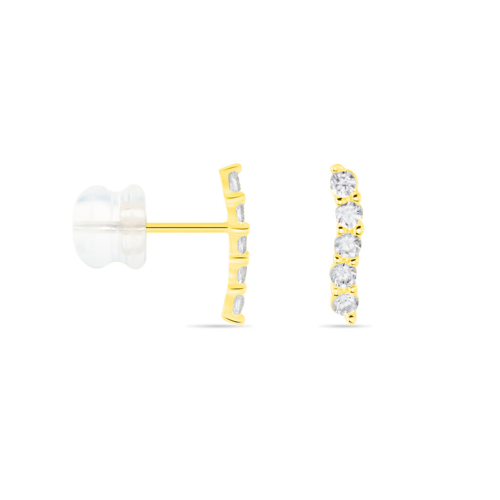 Boucles D'oreilles Pendantes Dahina Or Jaune Oxyde De Zirconium