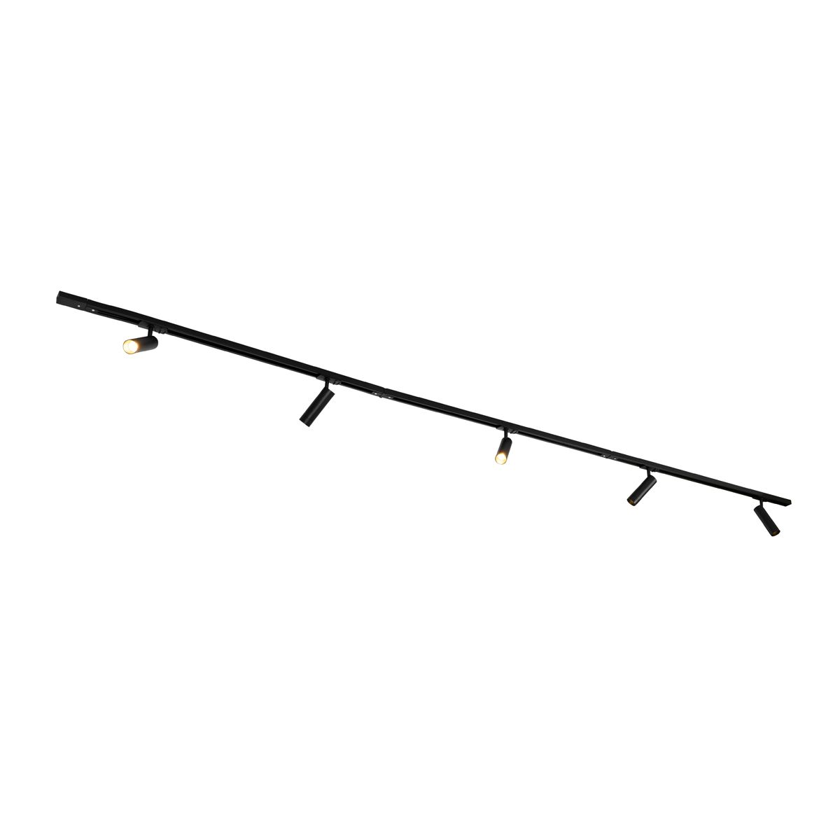 Modern railsysteem met 5 spots zwart 1-fase GU10 35mm - Iconic Jeana Luxe