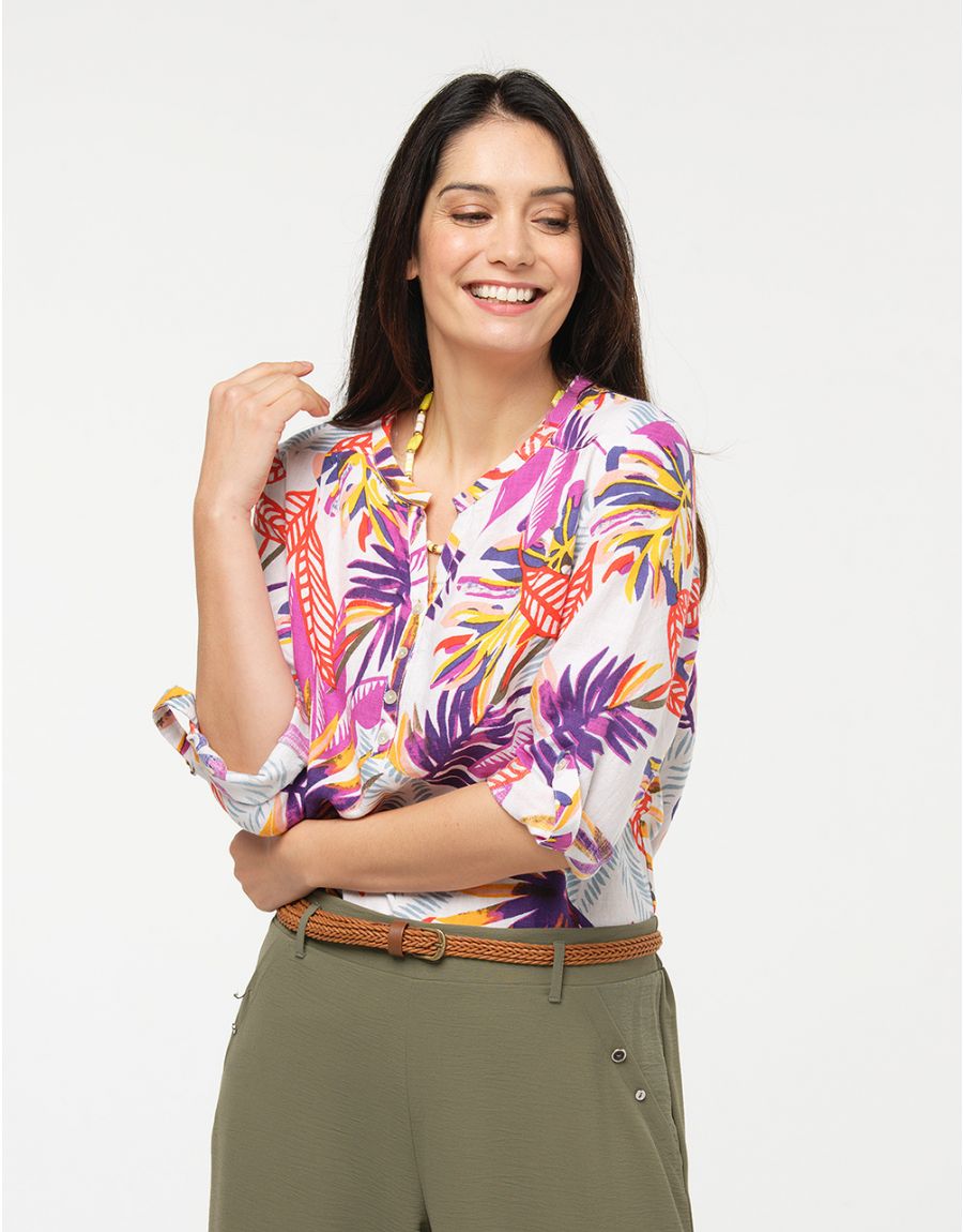 Blouse 100% lin blanc