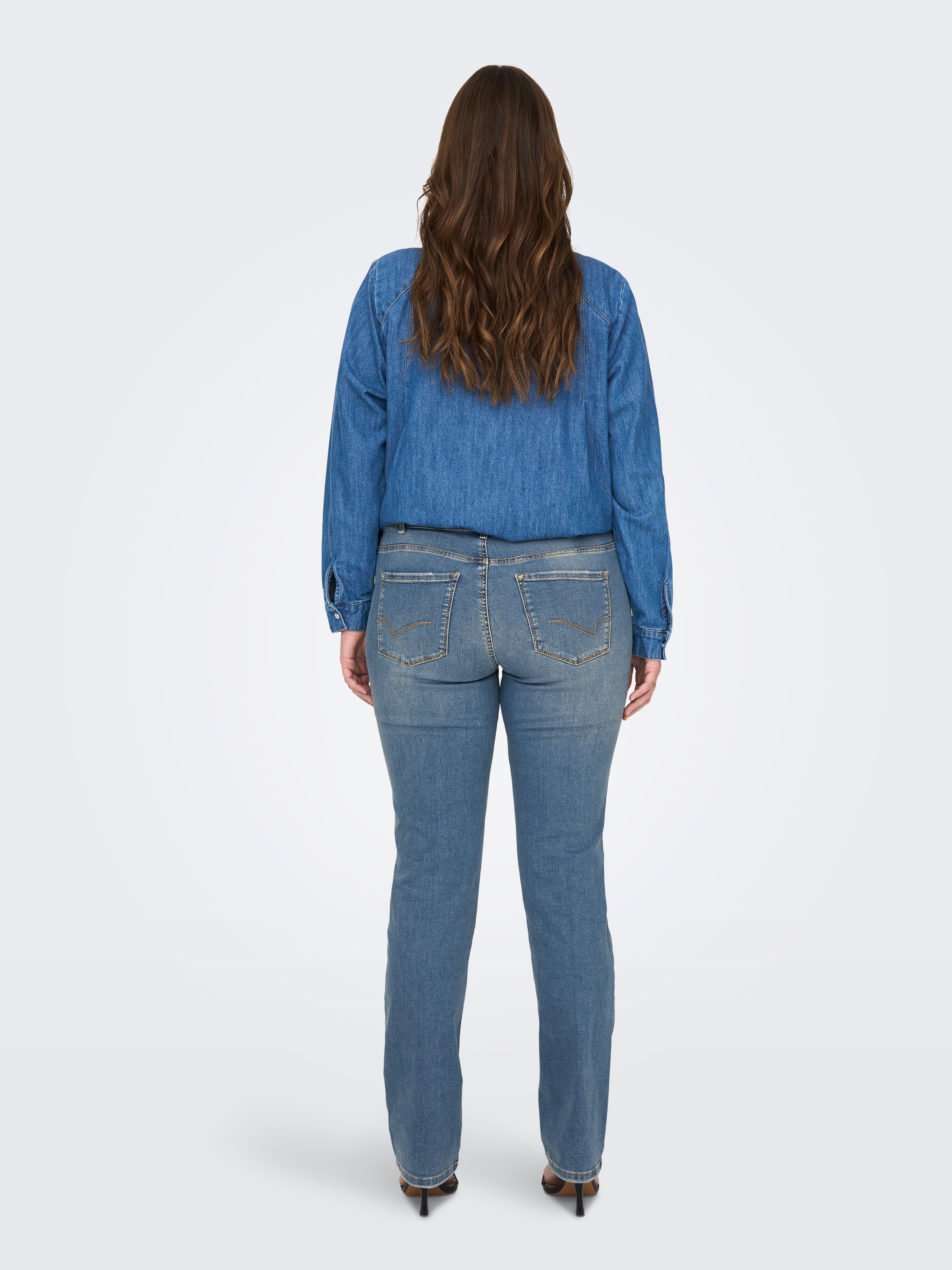 CARALICIA Mittlere Taille Gerade geschnitten Jeans Medium Blue Denim