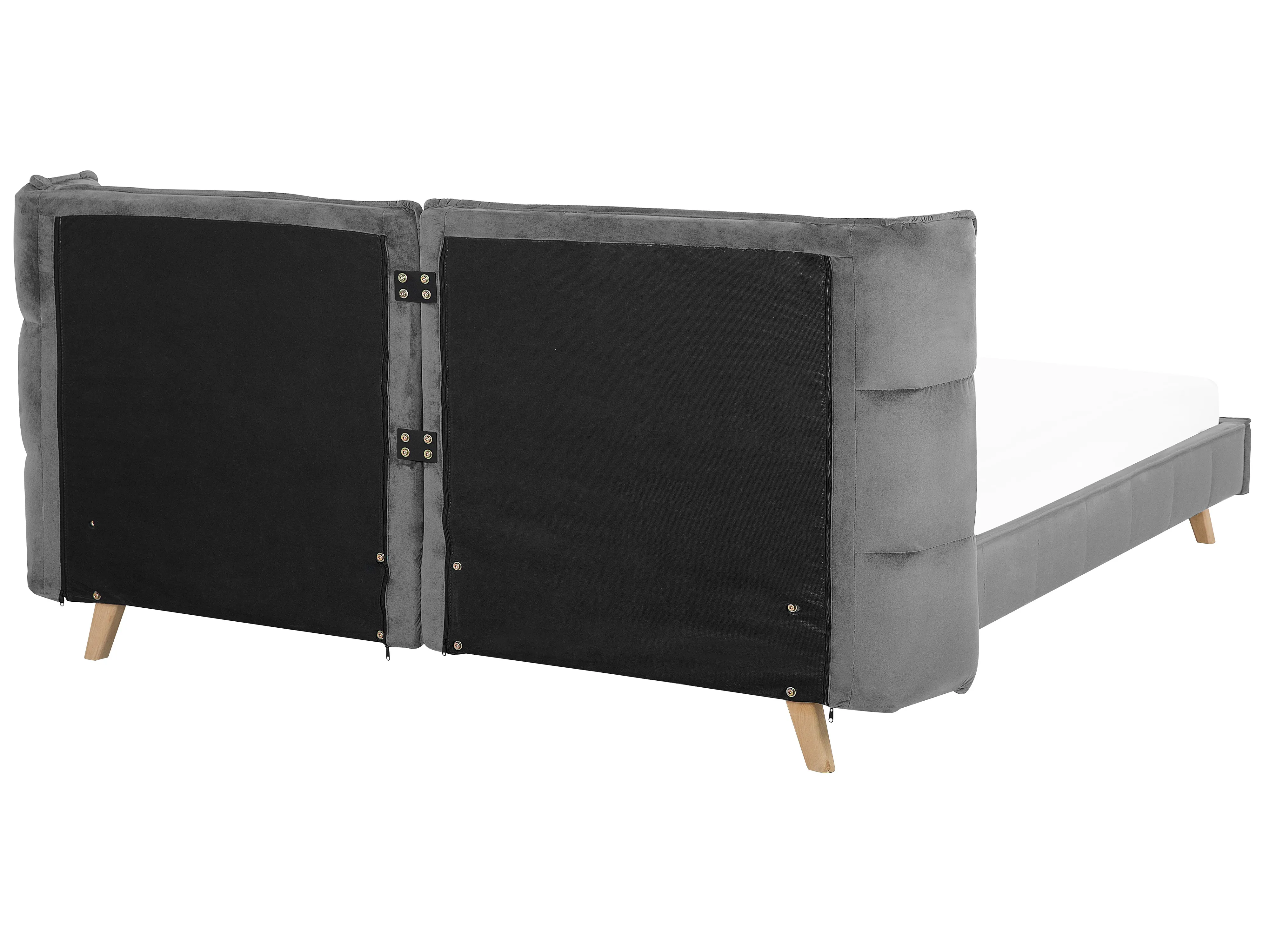 Bed Fluweel SENLIS 180 x 200 cm Grijs