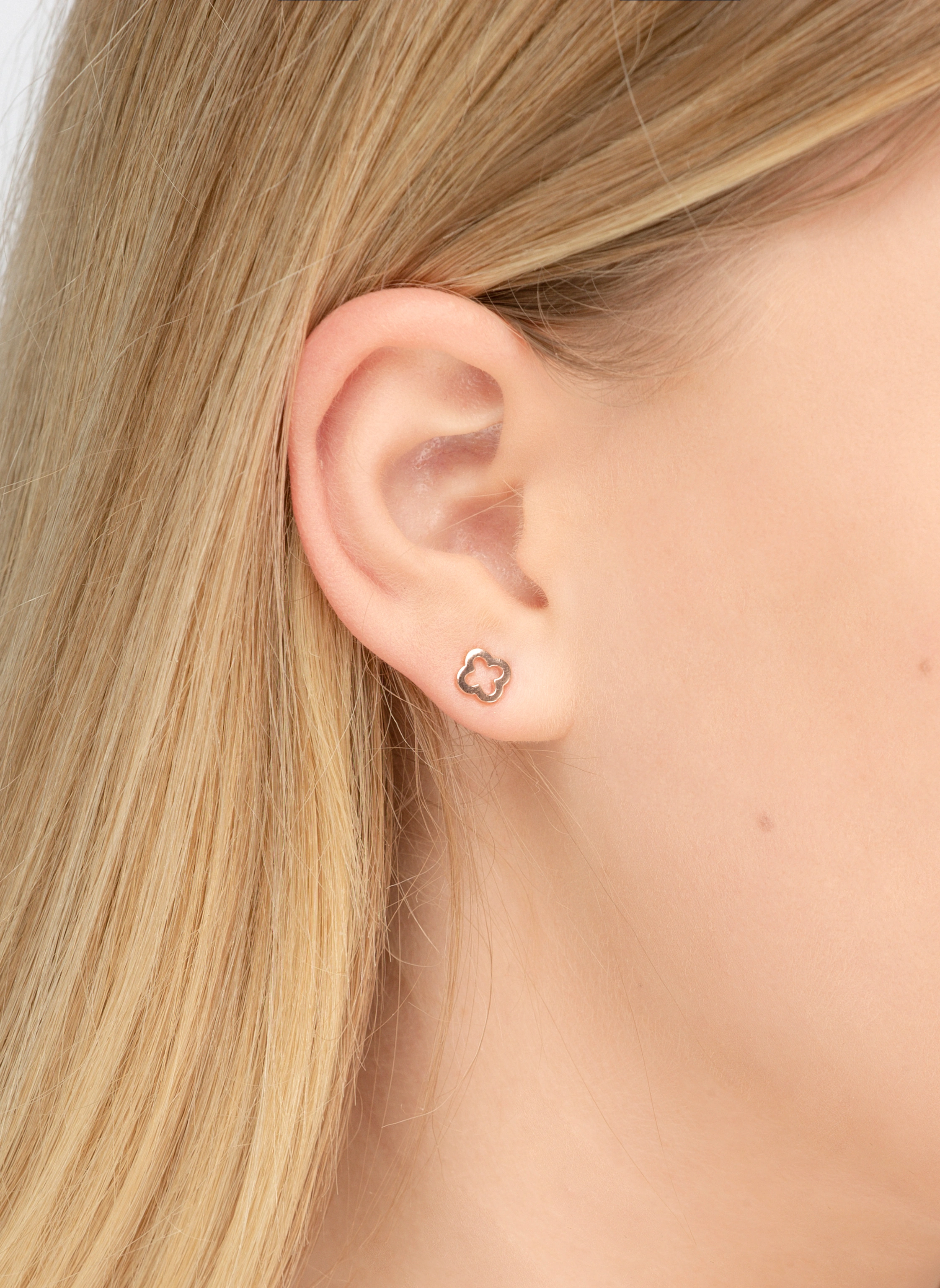 Leaf Ohrstecker CLOVER aus 14 Karat Rosegold