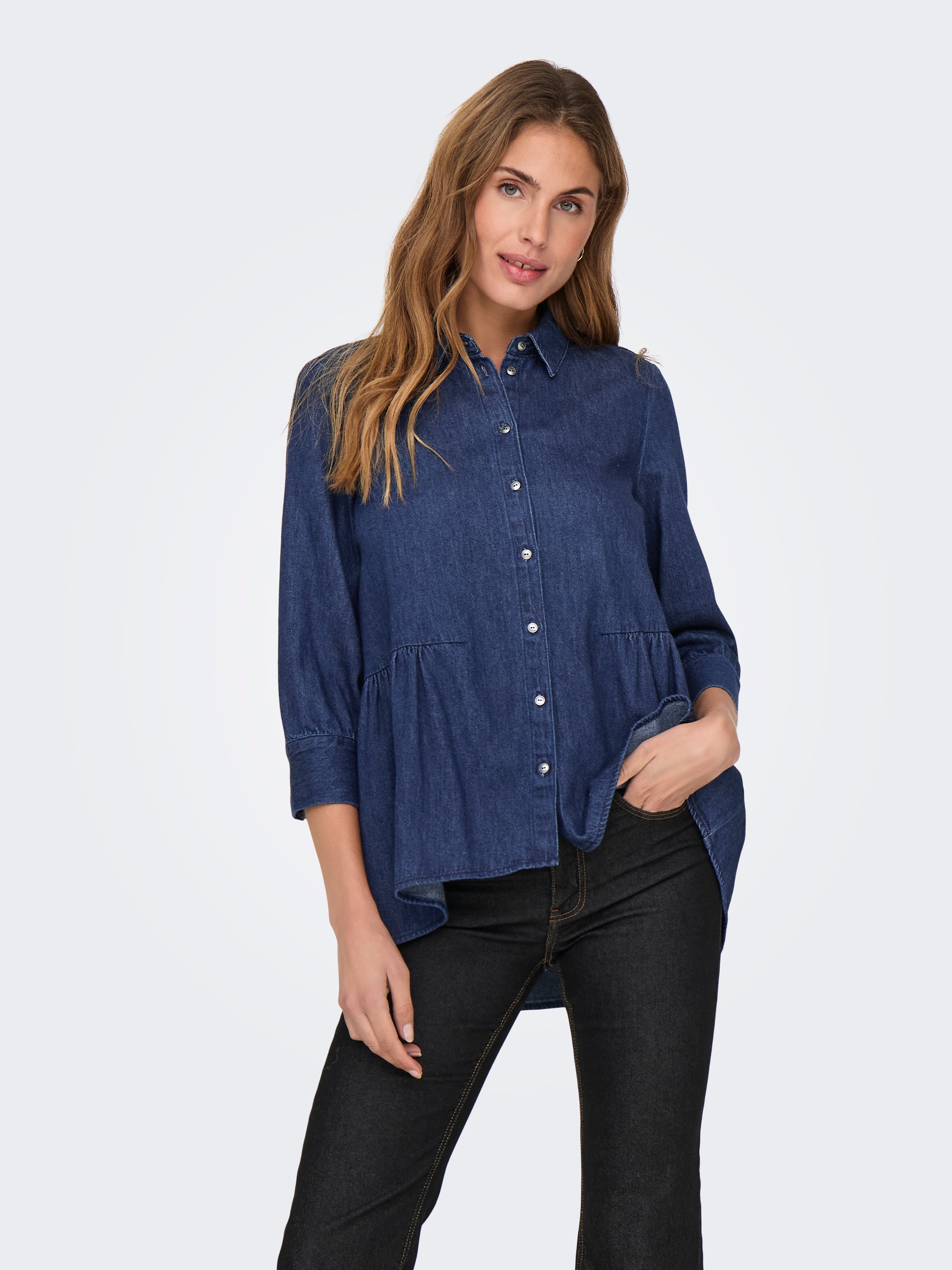 ONLMARY Jeanshemd Dark Blue Denim