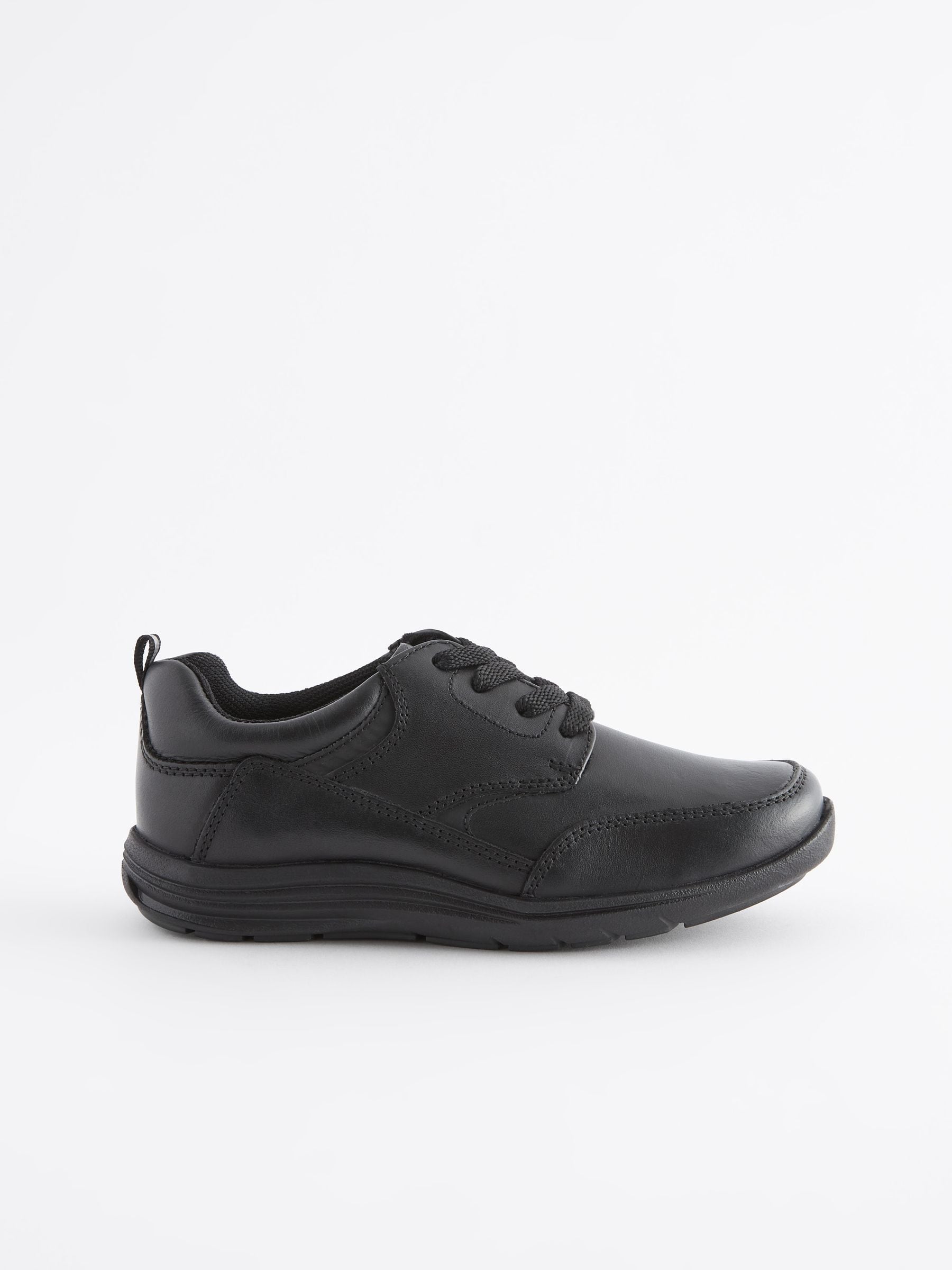 Zwart - School - Leren veterschoenen