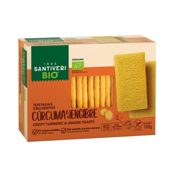 Tostas Com Curcuma E Gengibre Bio 100G