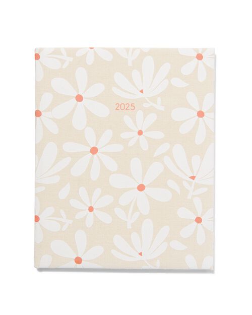 agenda de bureau 2025 A4 textile fleurs