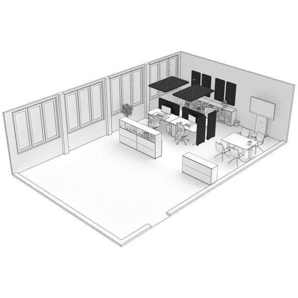 t.akustik Office Set Open Plan BK
