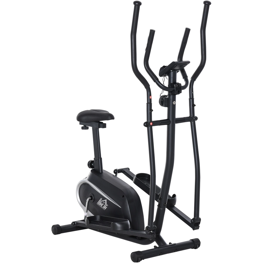 HOMCOM Heimtrainer 8 Widerstandsstufen, mit LCD Display, höhenverstellbar Schwarz