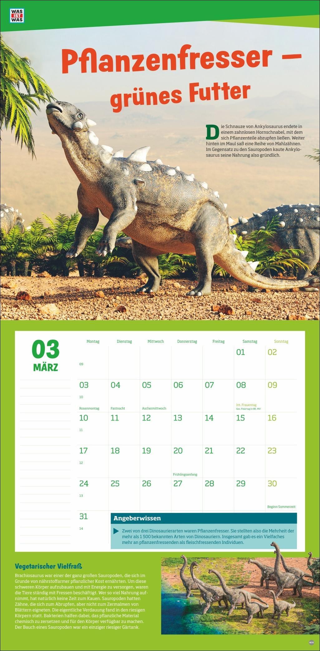 WAS IST WAS Dinosaurier Broschurkalender 2025