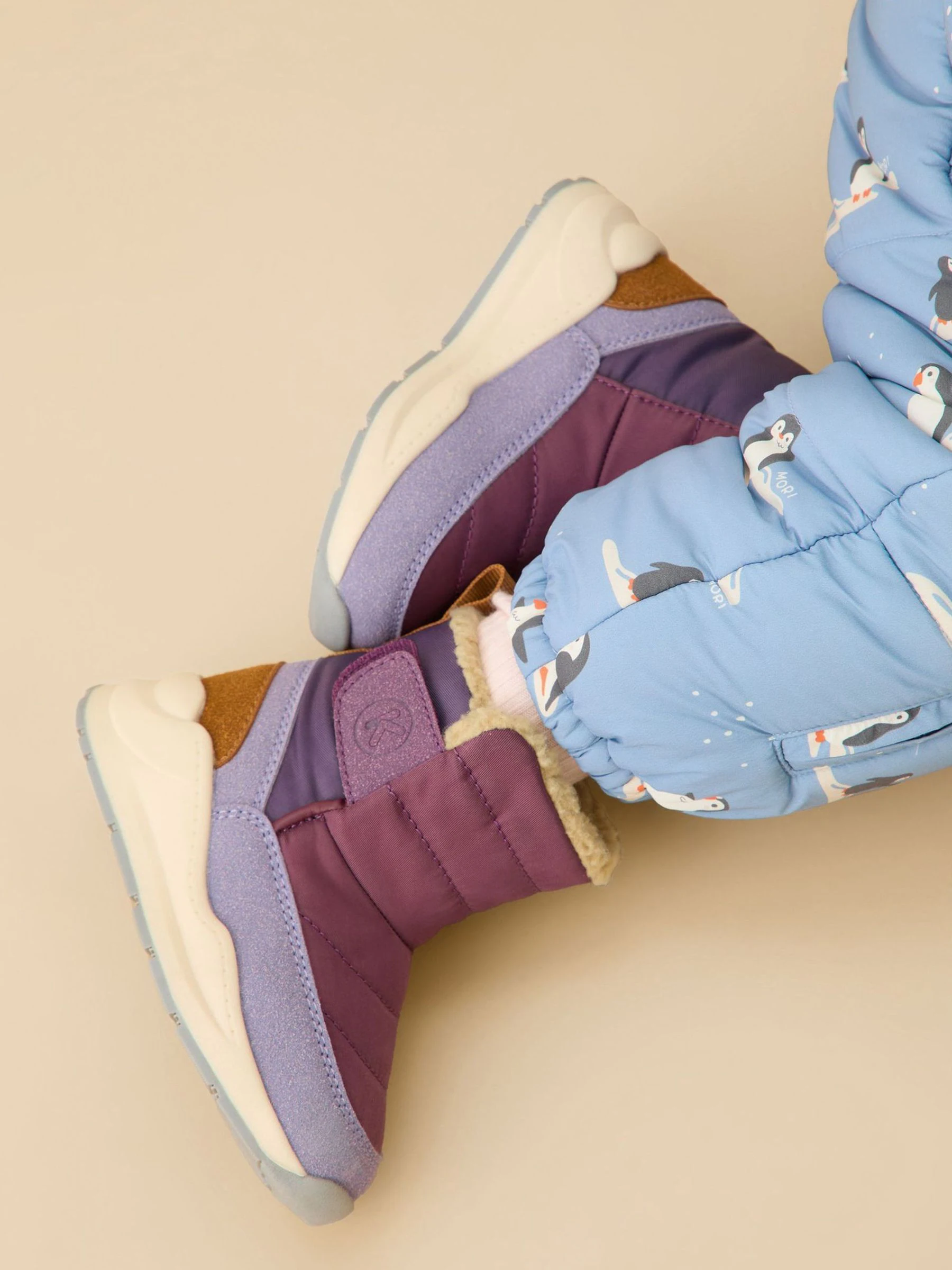 Paars - KIDLY by MORI Quilted Snow Boots