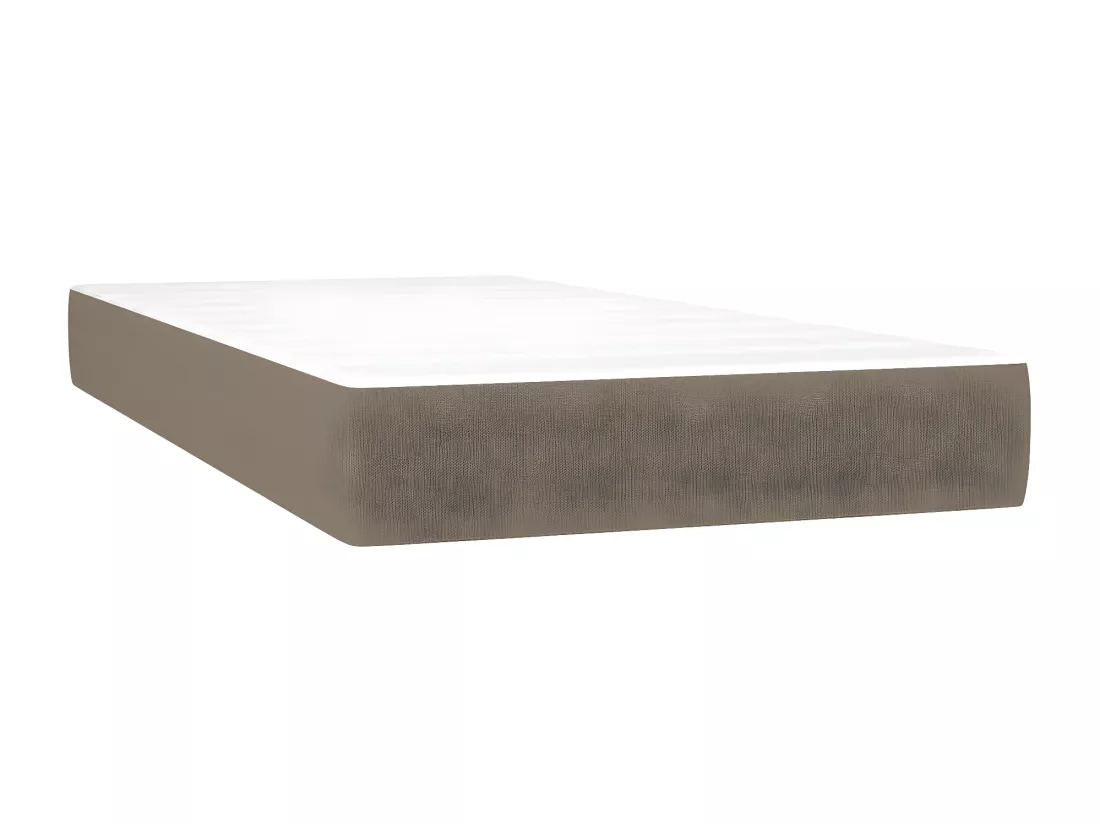 Sommier tapissier et matelas et LED Taupe 200x200 cm Tissu