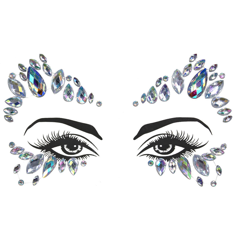 Strass Festival Gesichts- und Körper Aufkleber Temporary Tattoo Haut Sticker - Style 12