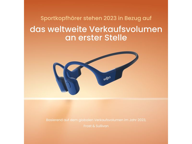 Shokz Bone Conduction Kopfhörer OpenRun USB-C Blau Knochenschall-Sport-Kopfhörer