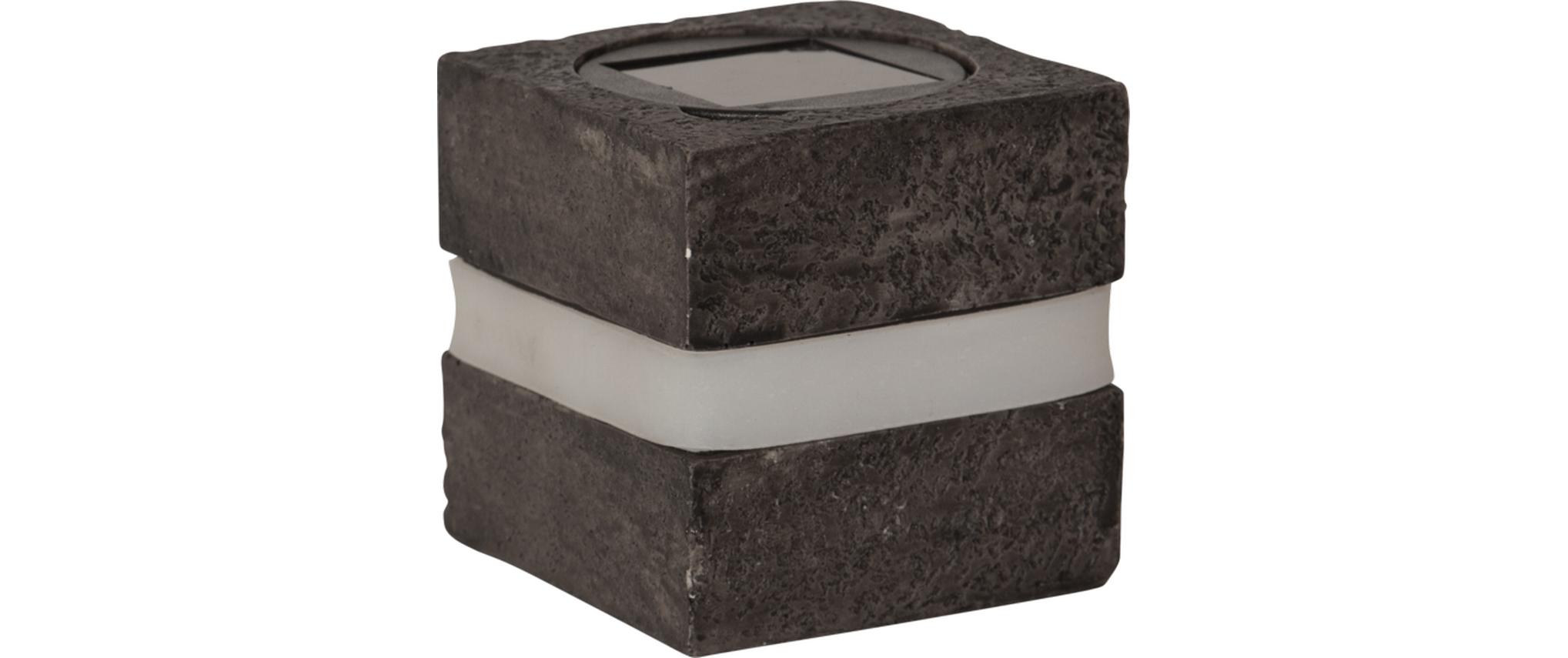 Solar Decoration Stonecube Warmweiss, GrauSolargartendekoration
